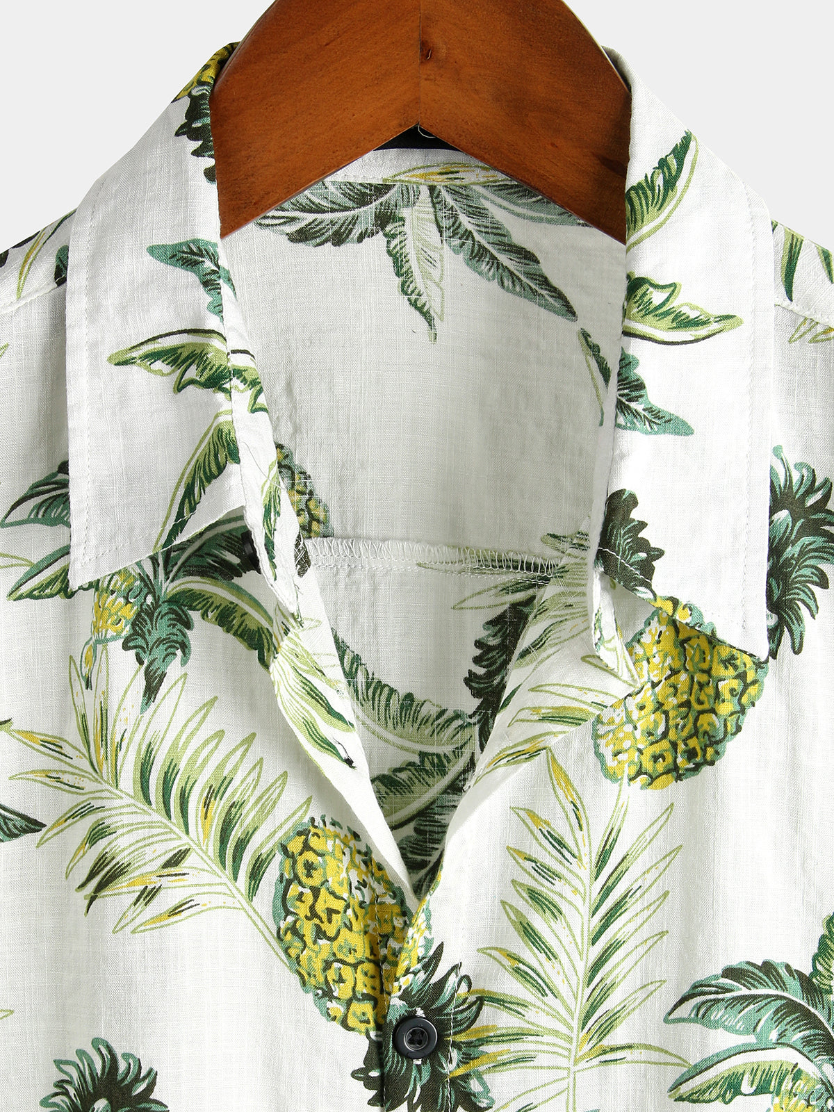 Camisa Pineapple floral Tropical Fruit de algodón Button Up Summer Beach Hawaiian para hombre