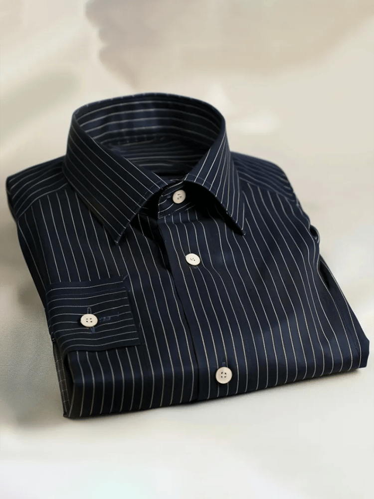 Camisa satén Luxe de manga larga con botones para hombre