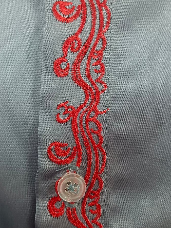 Camisa Independence Day Flag de moda ejecutivo de lujo Design Embroidery de manga larga para hombre