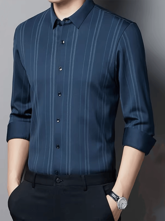 Camisa a rayas ejecutivo casual para hombre