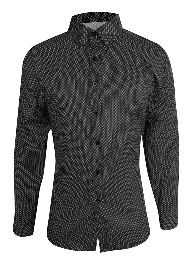 Camisa geométrico Design ejecutivo casual para hombre