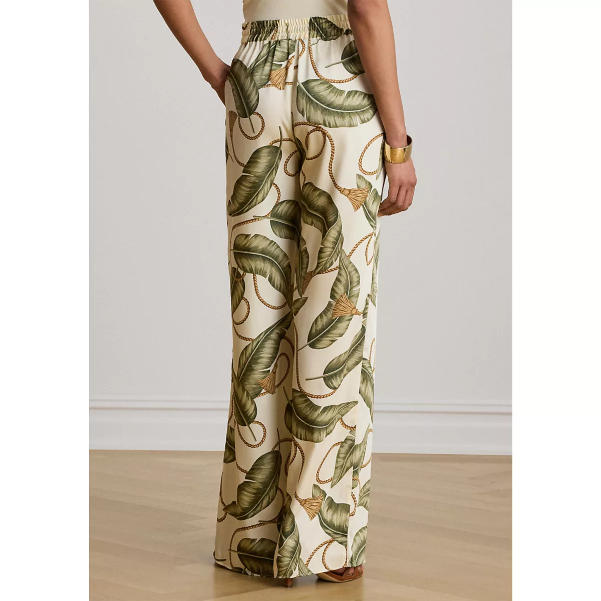 Rope-Print Twill Wide-Leg Pants - 2