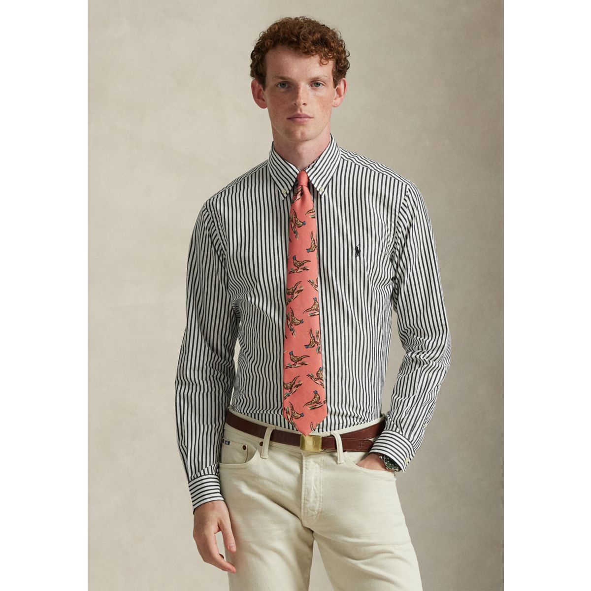 Classic Fit Striped Broadcloth Shirt - 6