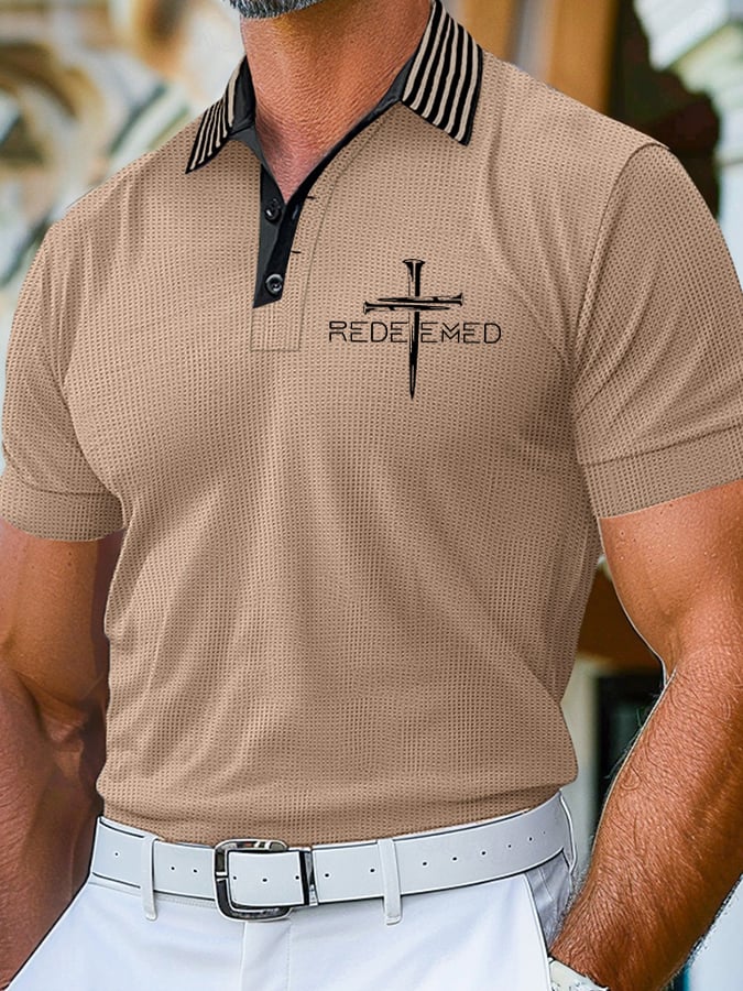 Camisa polo retro Faith Design estampado Comfortable And transpirable casual para hombre