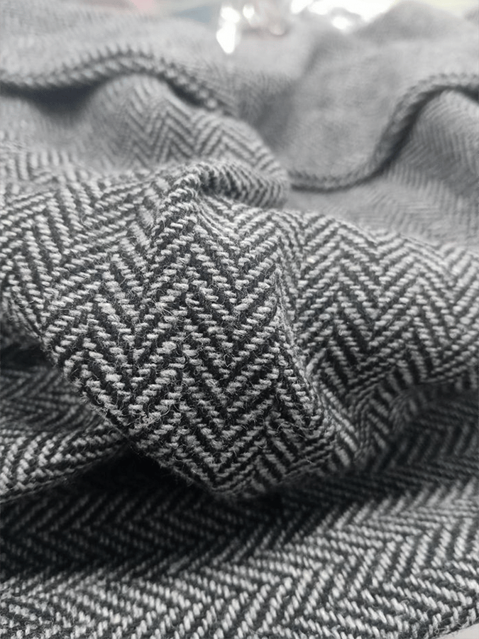 Sudadera Western vintage jacquard Herringbone Design Stand cuello Button (Non-estampado) para hombre