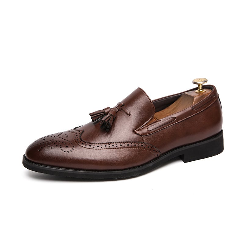 Zapatos vintage Carved ejecutivo casual Tassel cuero