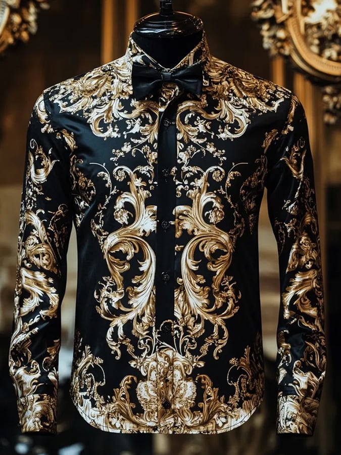 Camisa ejecutivo de lujo Ethnic diseño de manga larga para hombre