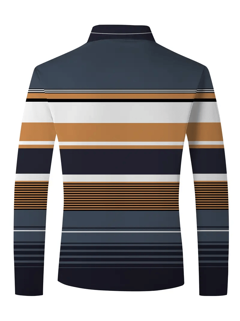 Ejecutivo casual a rayas con botones Polo para hombre