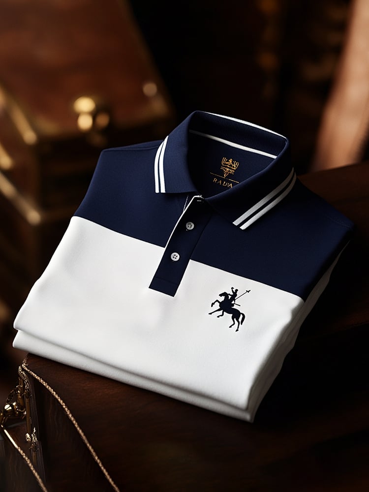 Camisa polo clásico ejecutivo Logo Button de manga corta para hombre