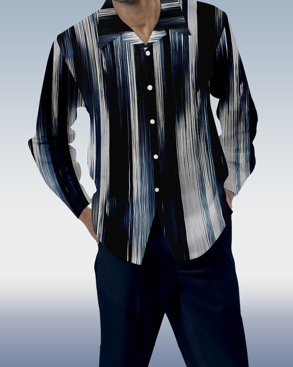 Suitmens en bloques de color estampado de manga larga Walking Suit 192 para hombre