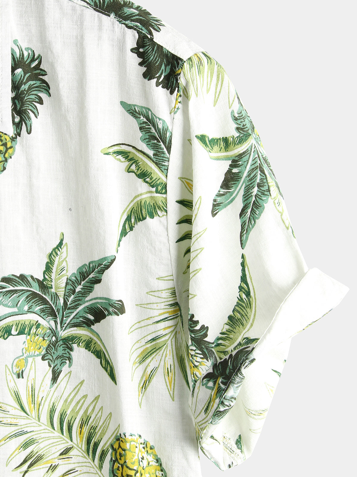 Camisa Pineapple floral Tropical Fruit de algodón Button Up Summer Beach Hawaiian para hombre
