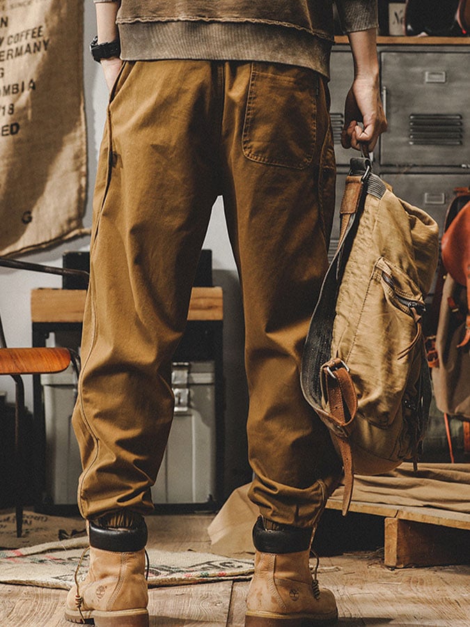 De color sólido retro Simple Overalls para hombre