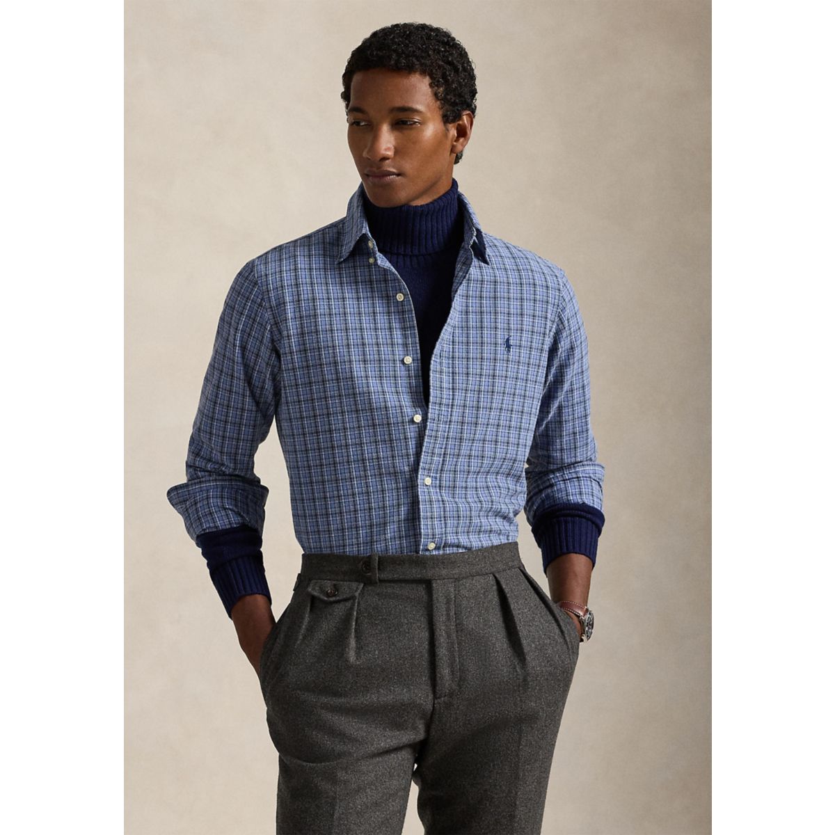 Men's Custom Fit Brushed Oxford Shirt - 1
