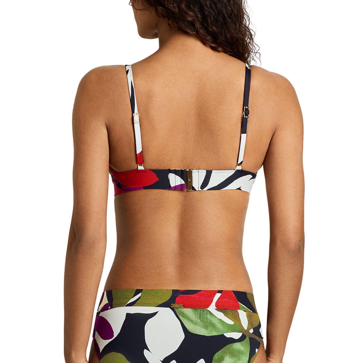 Modern Jungle Floral Triangle V-Neck Bikini Top - 2