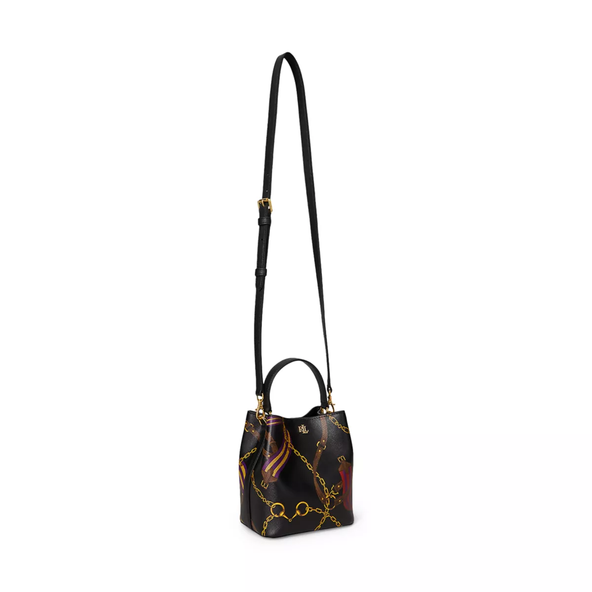 Belting-Print Small Reese Bucket Bag - 7