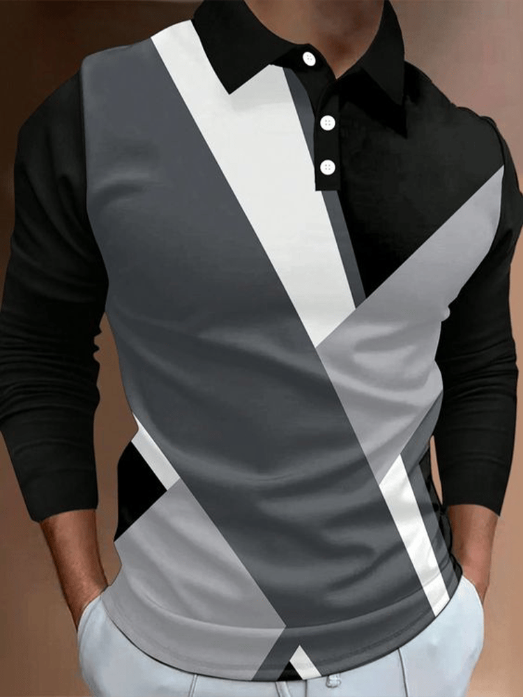 Camisa ejecutivo casual a rayas con cierre para hombre