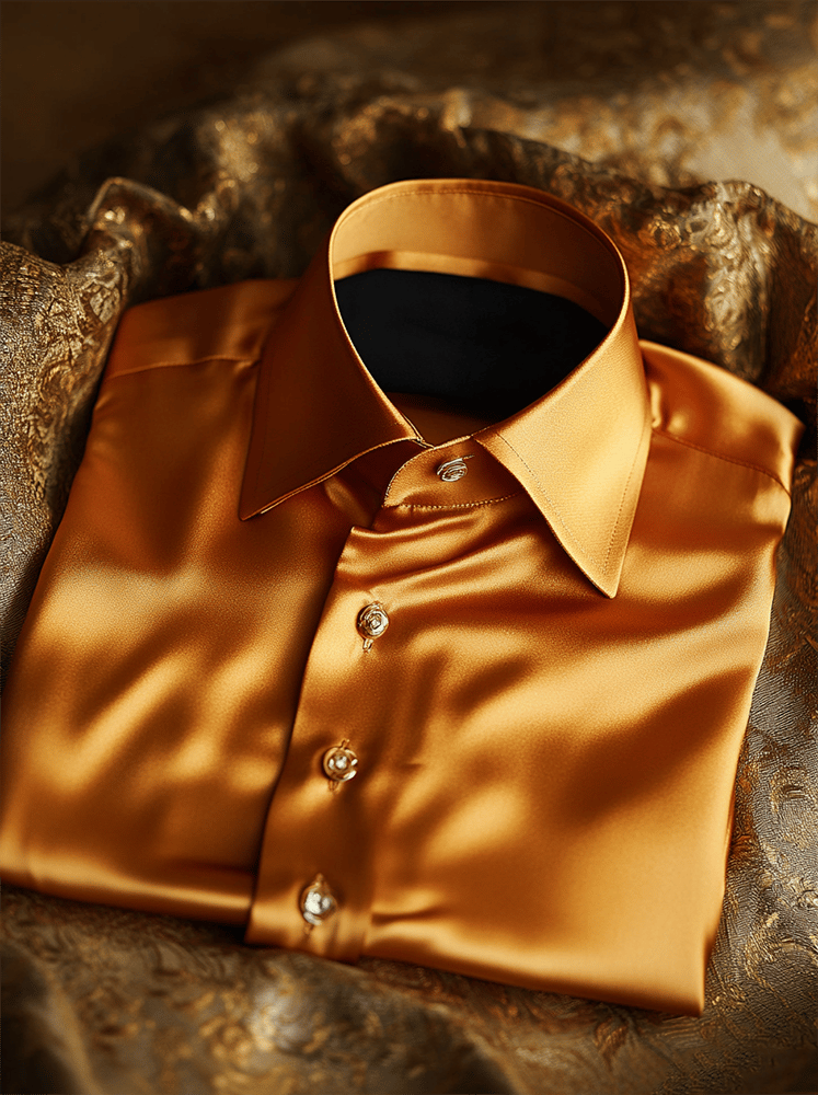 Camisa satén Luxe de manga corta para hombre