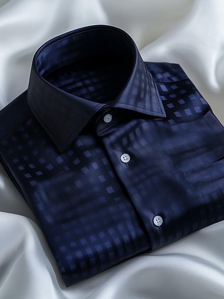 Camisa ejecutivo casual simple solapa de manga corta para hombre
