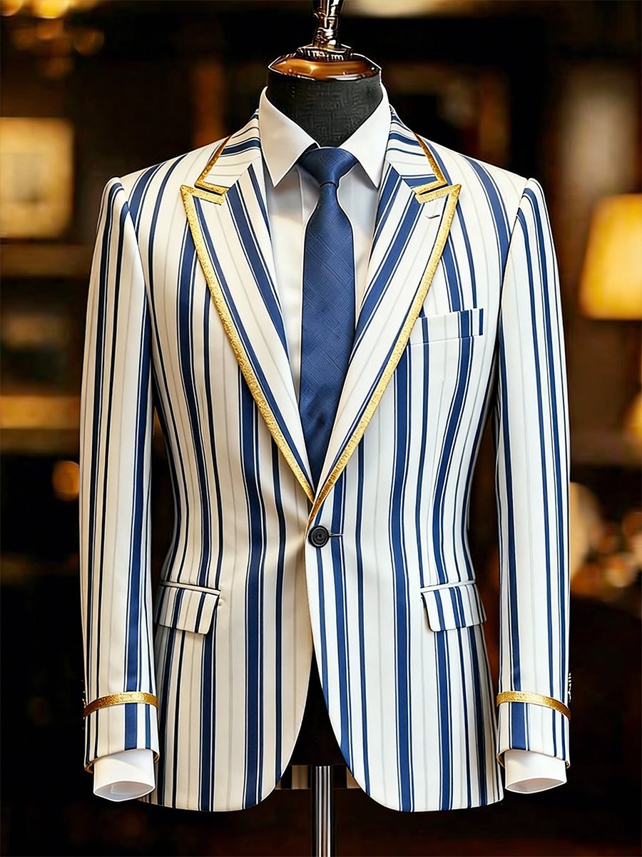 para hombre ejecutivo a rayas estampado Suit chaqueta