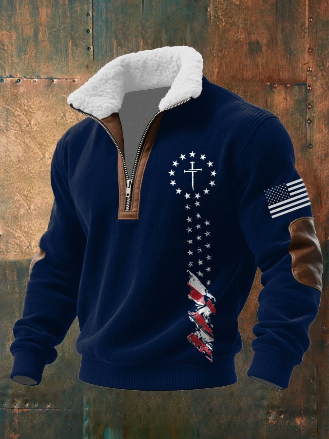 Sudadera casual Faith retro texturizado para hombre