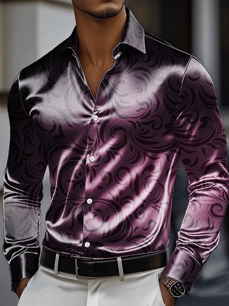 Camisa vintage de manga larga para hombre