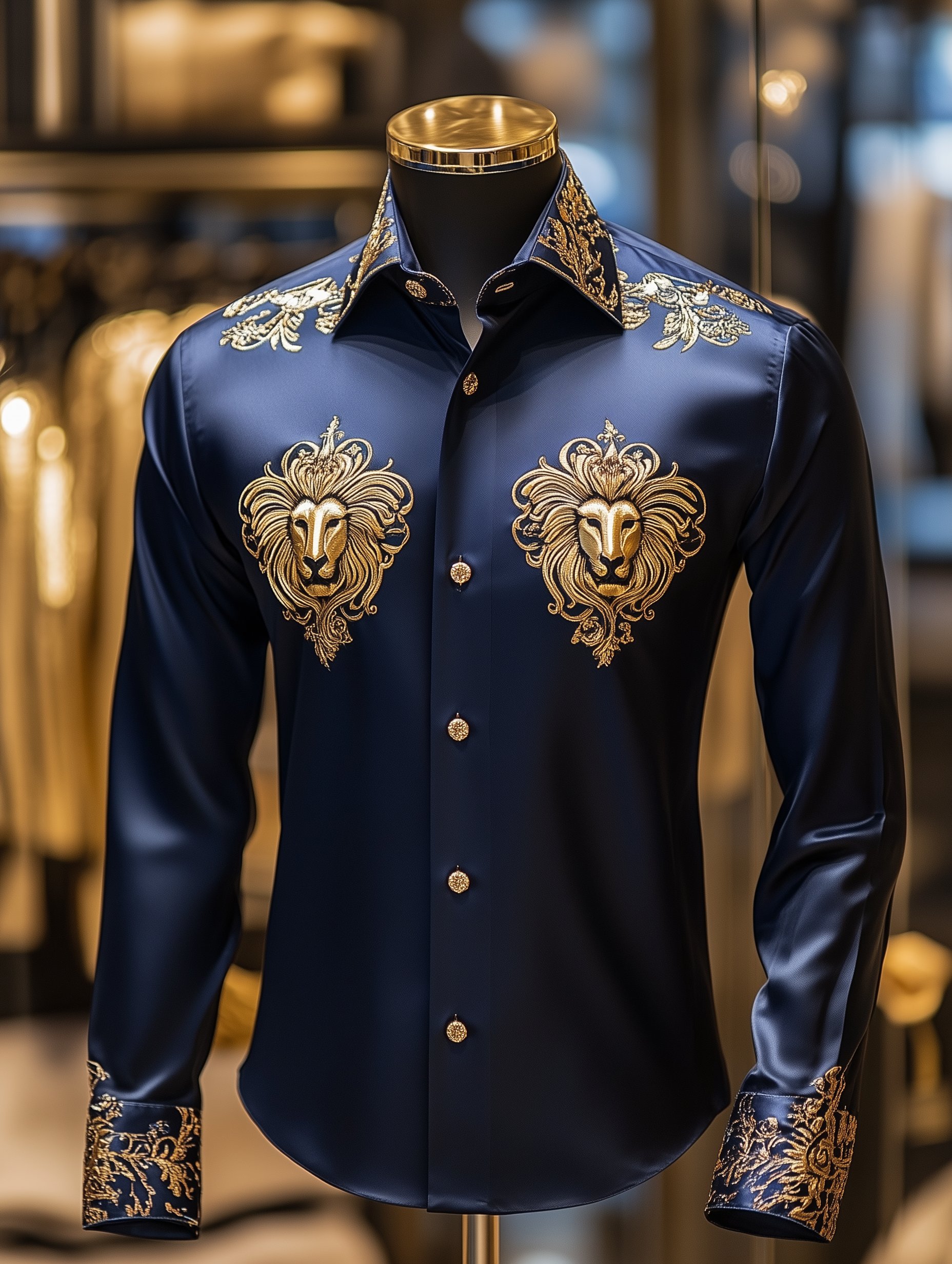 Camisa satén Luxe de manga larga con botones para hombre
