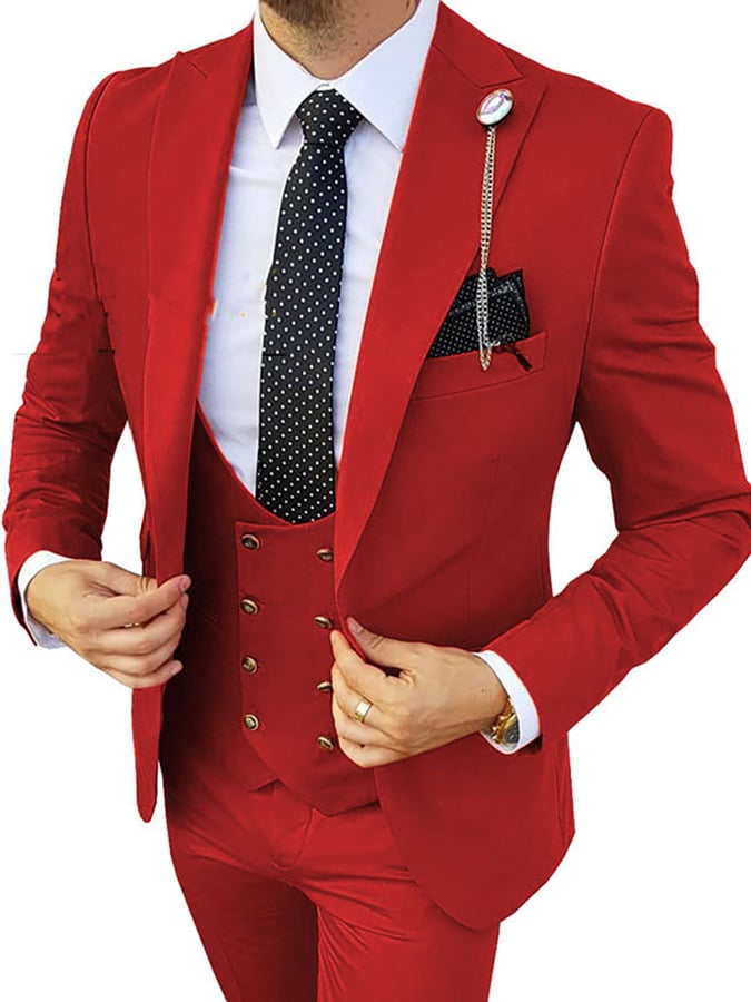 Chaleco casual ejecutivo Banquet Solid Suit Dress pantalón Three Piece Set
