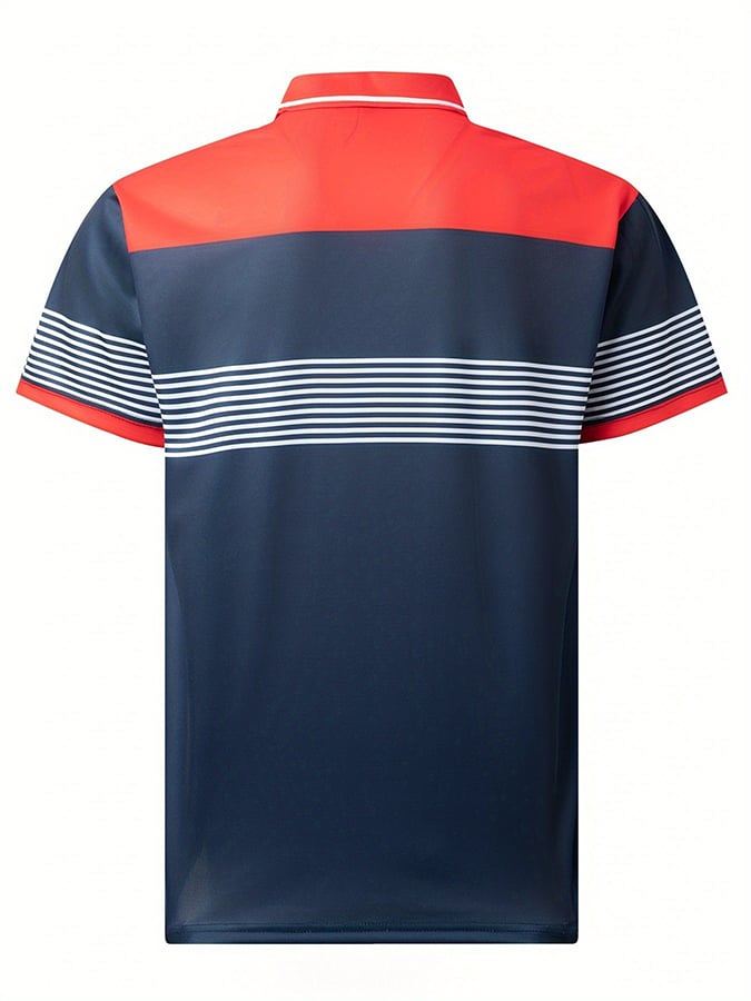 Camisa polo de modaable a rayas de manga corta para hombre