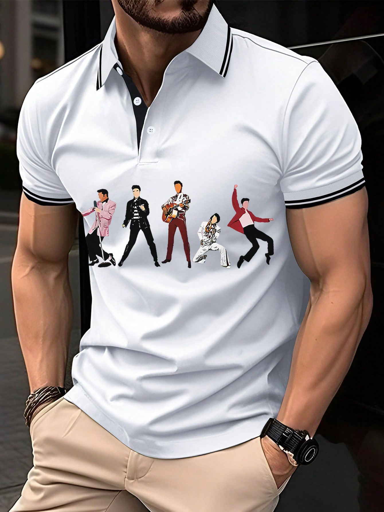 Camisa polo Rock Singer para hombre