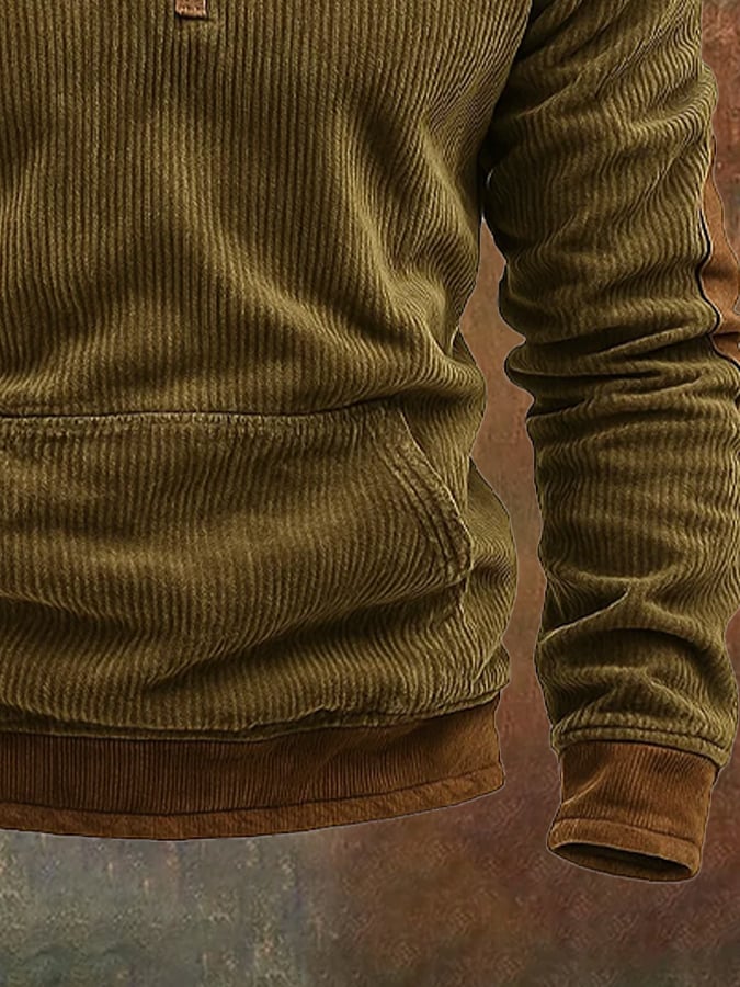 Sudadera retro Comfort cierre Plush cuello para hombre