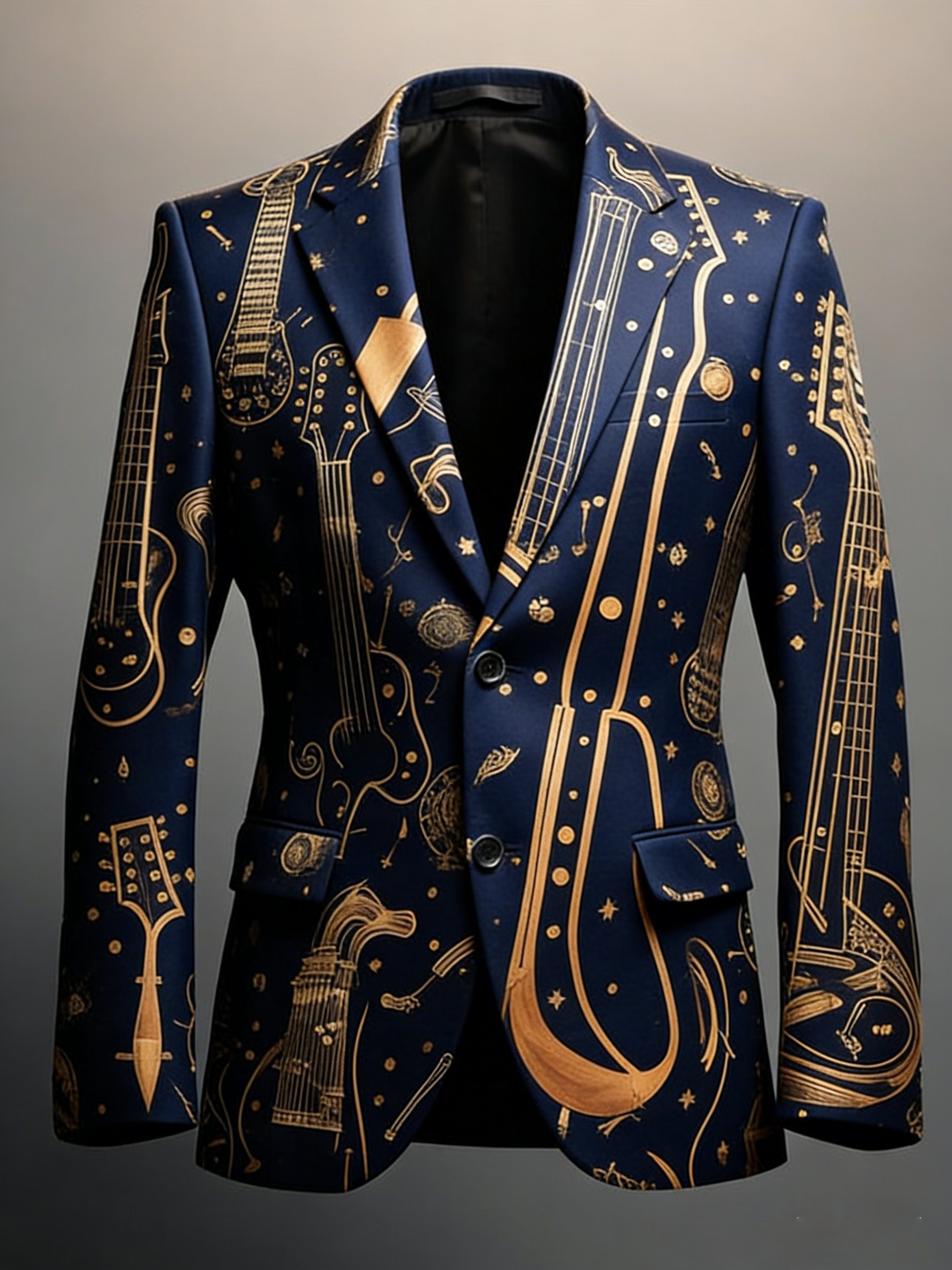 Abrigo Music Notes vintage saco with Graffiti para hombre
