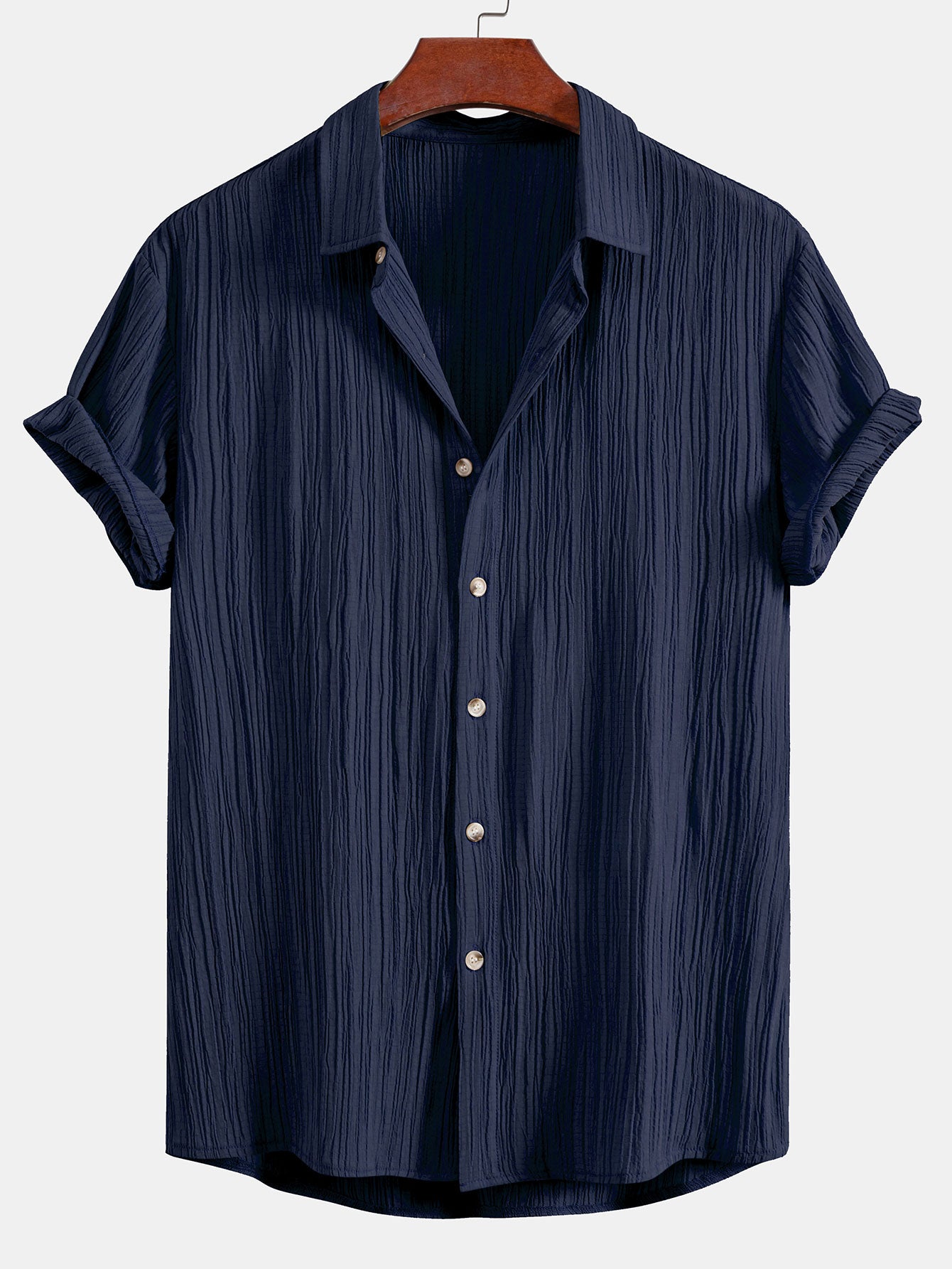 Camisa Crinkled Textured Button Up