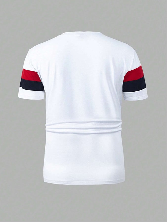 para hombre retro Letter Print casual camiseta