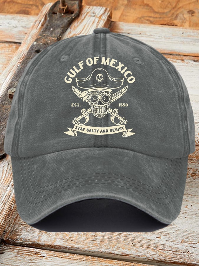 Gorras retro Gulf Of Mexico Est 1550 Stay Salty And Resist estampado Baseball