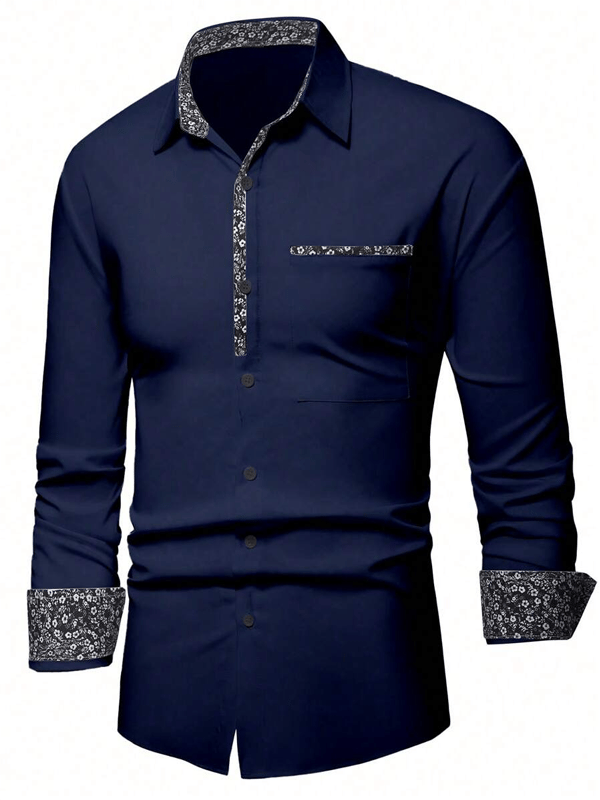 Camisa ejecutivo casual de manga larga para hombre