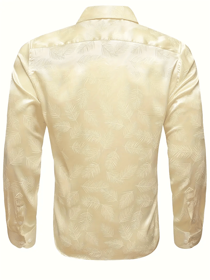 Camisa seda ejecutivo de lujo Design estampado de manga larga para hombre