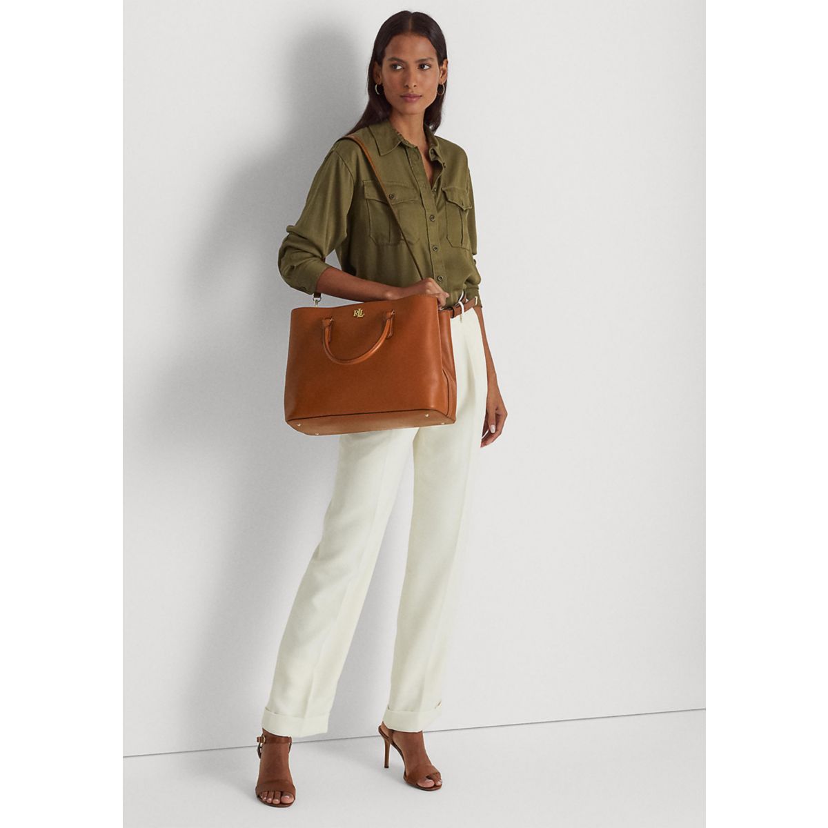 Leather Large Marcy Satchel - 8