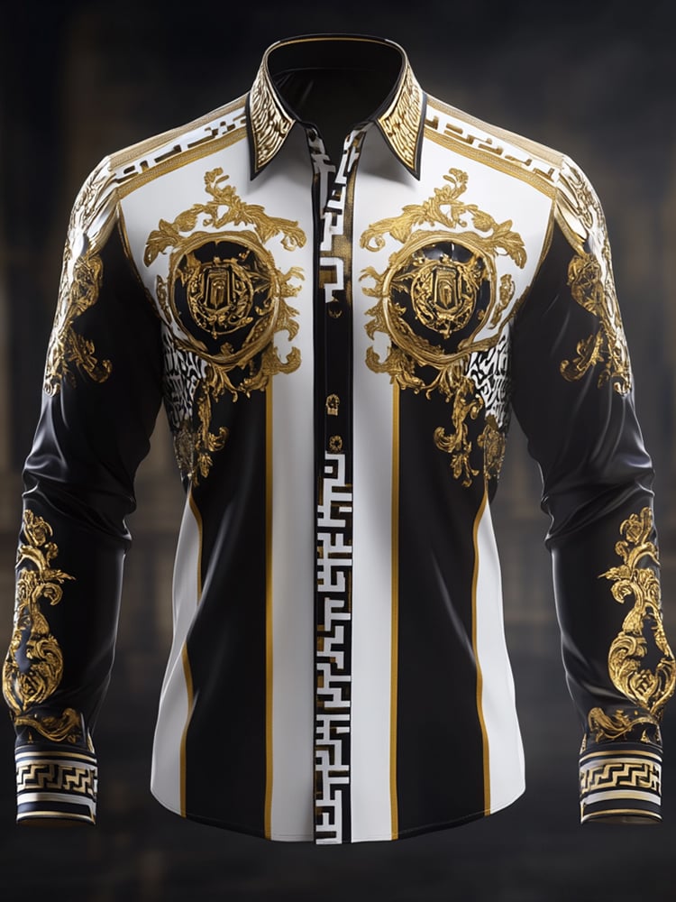 Camisa satén Luxe de manga larga con botones para hombre