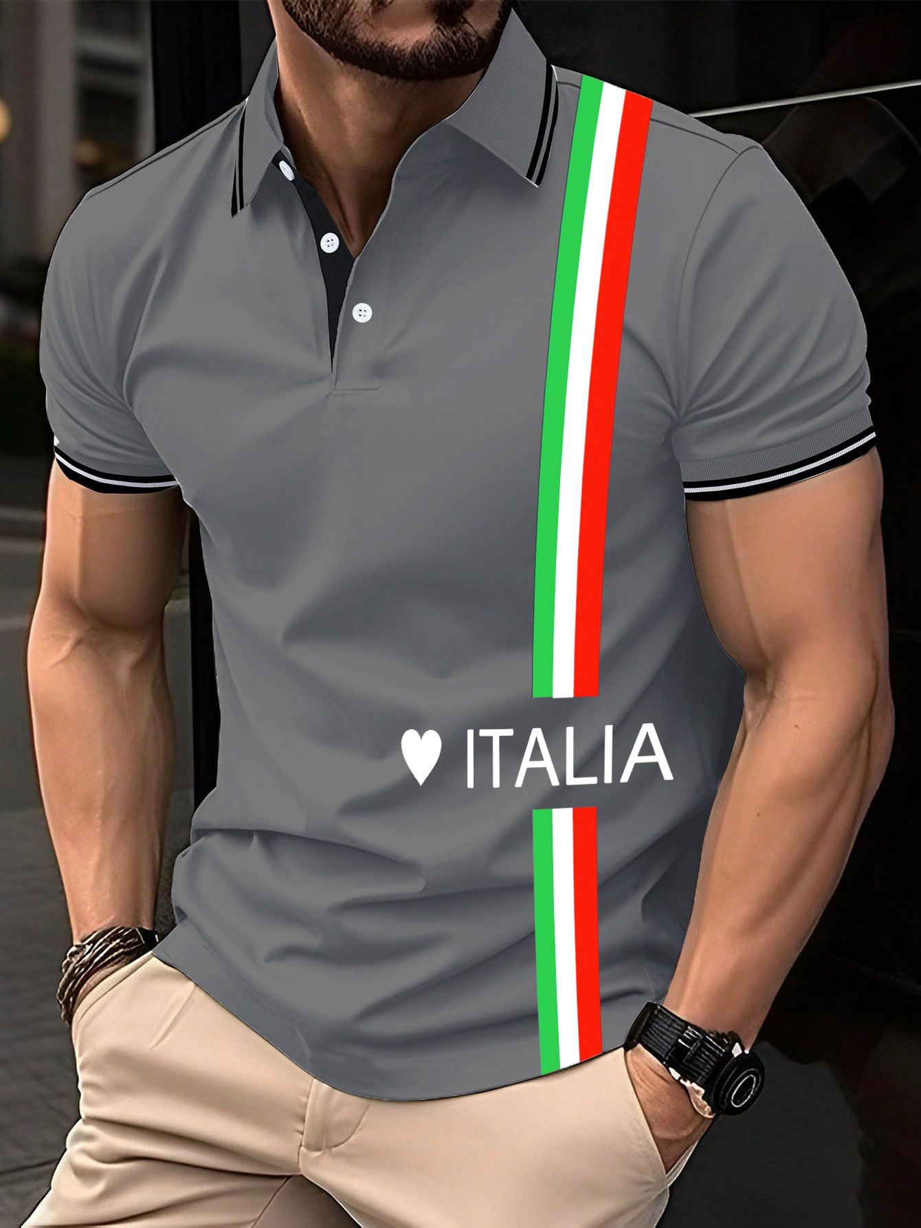 Camisa polo "Italy" estampado para hombre