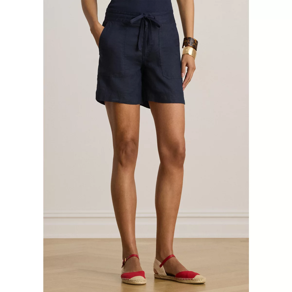 Women's Linen Wide-Leg Drawcord Short - 3