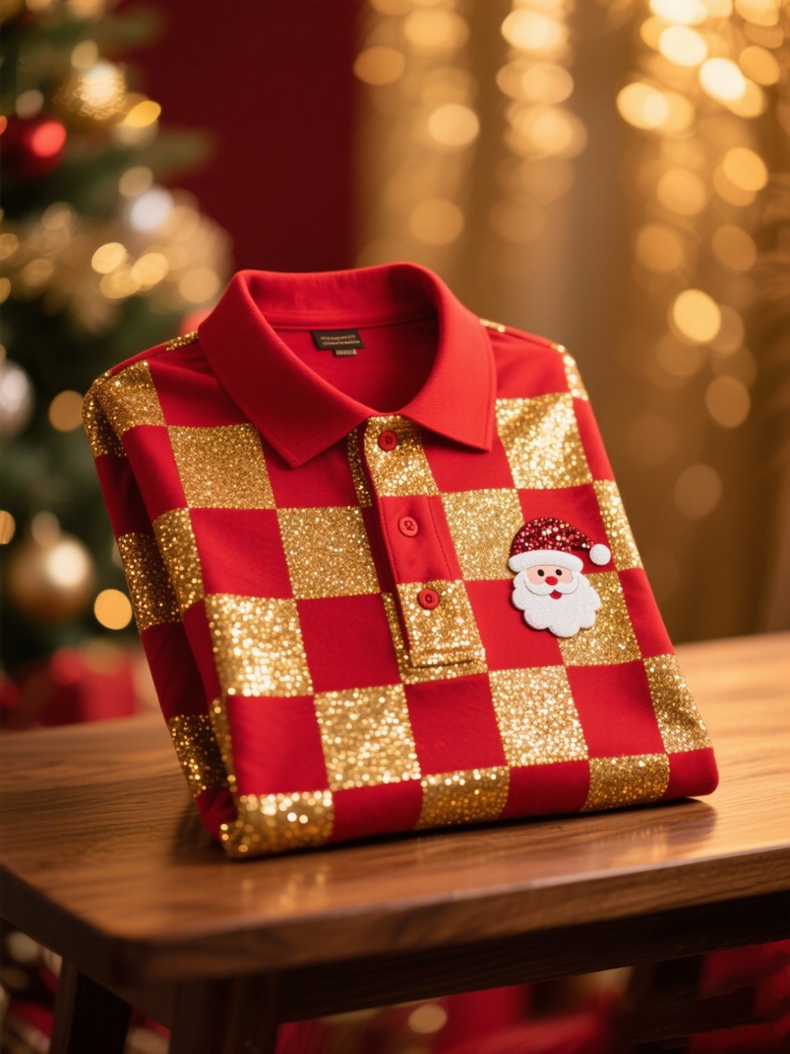Camisa polo Christmas Logo estampado de manga larga para hombre