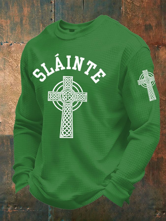 Camiseta St. Patrick's Day estampado Waffle para hombre