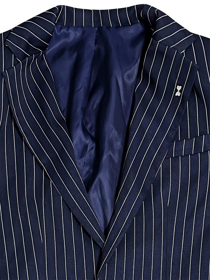 De modaable rayas Design Single-Breasted bolsillo Design casual Suit para hombre