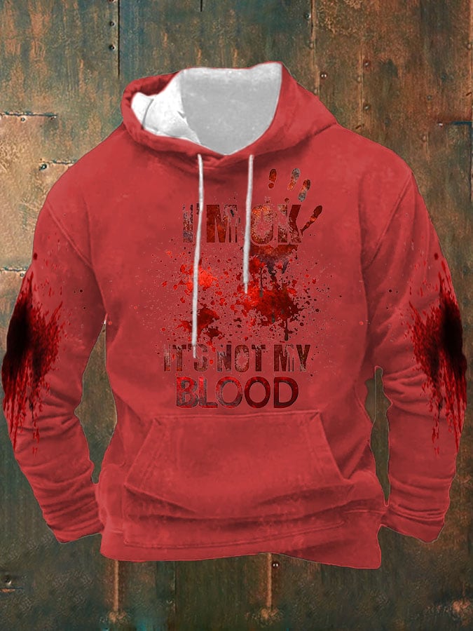 Sudadera I'M Ok It'S Not My Blood Halloween estampado Hooded para hombre
