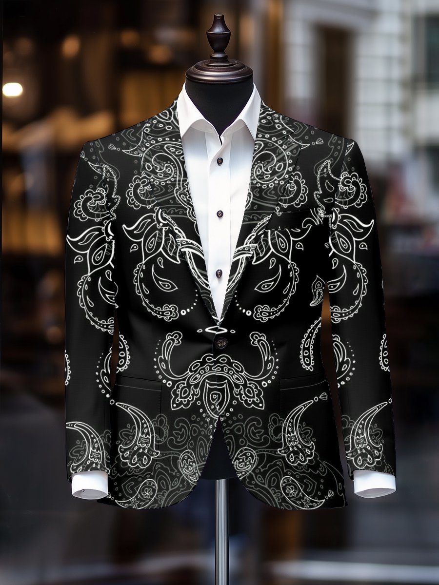 Saco vintage casual Paisley para hombre