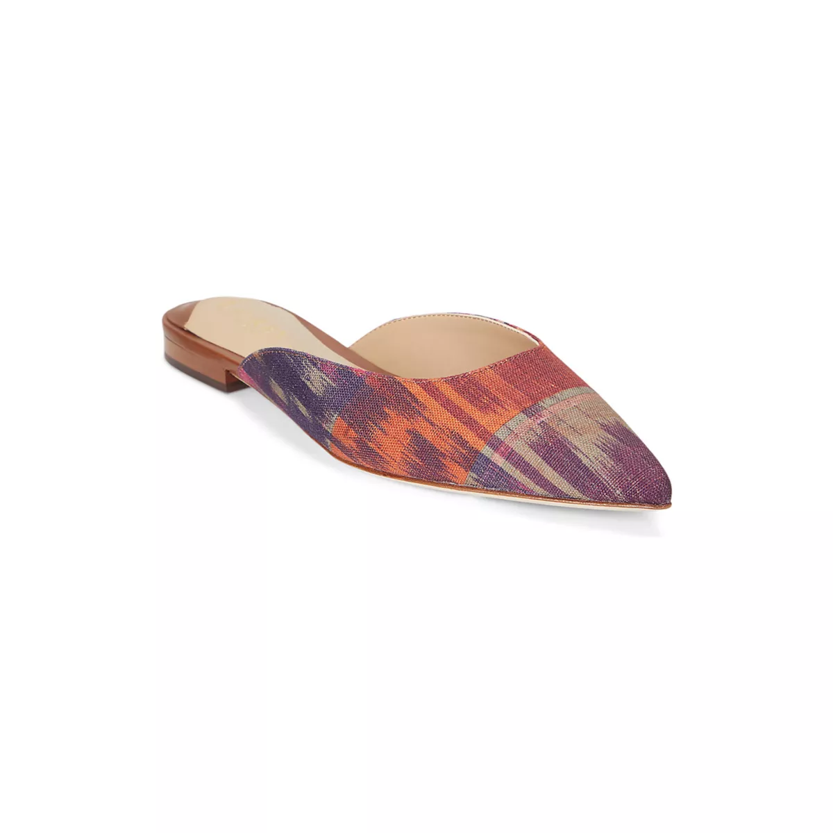 Londyn Geometric Print Canvas Mules - 1