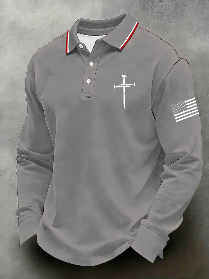 Camisa polo casual Faith-Themed para hombre
