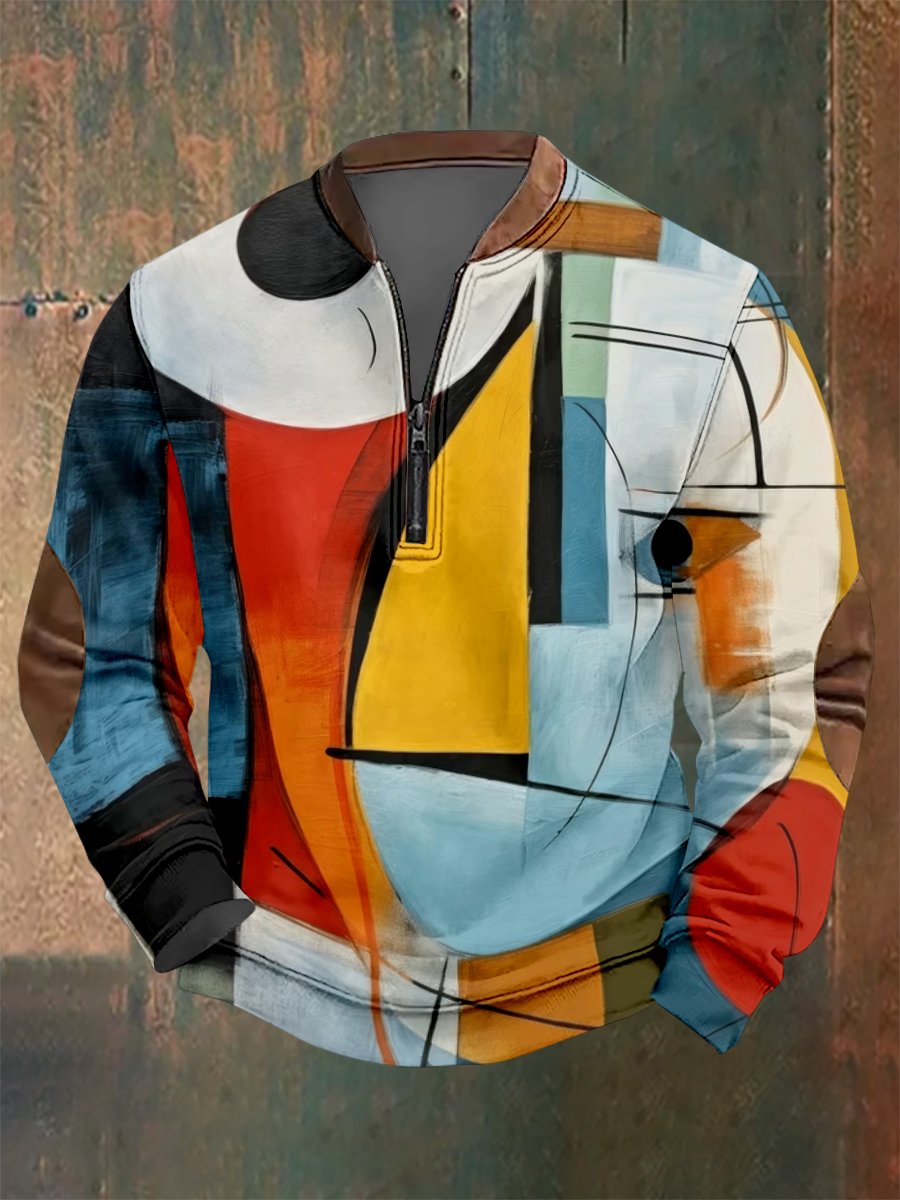 Sudadera vintage geométrico Style estampado para hombre
