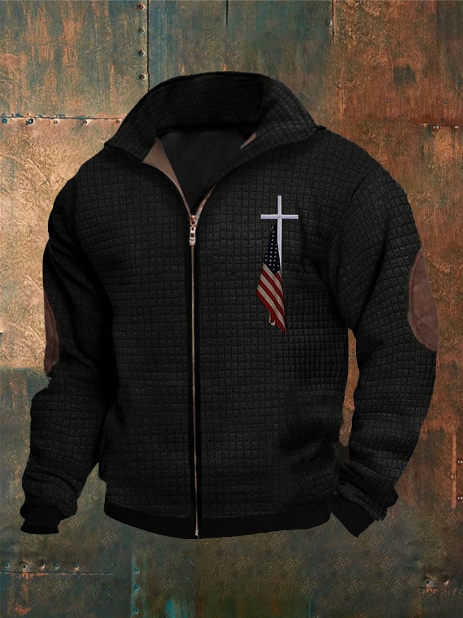 Sudadera casual Faith estampado cierre de manga larga para hombre