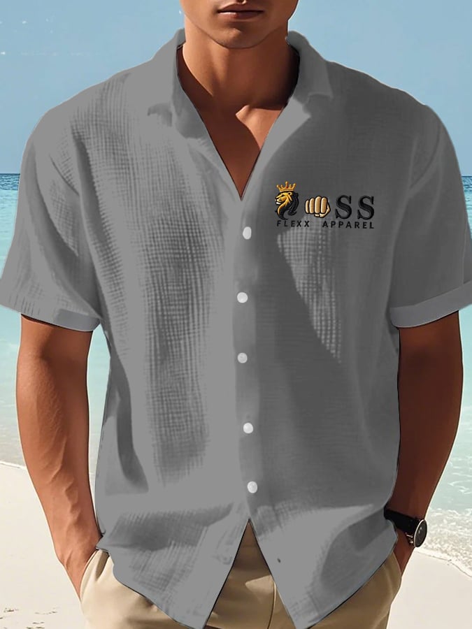 Camisa Waffle Fabric casual para hombre